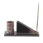 Настольный письменный набор из яшмы с часами Manager Organizer варинант исполнения - 3 | Loft Concept в Саратове