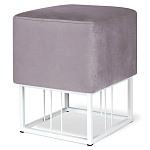 Пуф квадратный фиолетовый велюр на белом металлическом основании Celeste Purple варинант исполнения - 1 | Loft Concept в Саратове