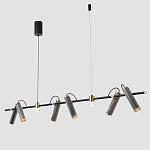 Люстра с 8-ю цилиндрическими плафонами на магнитном креплении и черным металлическим основанием Bronze Concert варинант исполнения - 3 | Loft Concept в Саратове