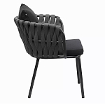 Стул мягкий с декором в виде плетеных лент на спинке и подлокотниках Semicircular Chair Decorated with Ribbons варинант исполнения - 9 | Loft Concept в Саратове