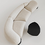 Диван Cannes трехместный с обивкой букле молочного цвета варинант исполнения - 1 | Loft Concept в Саратове