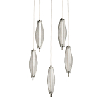 Люстра круглая каскадня с 5-ю плафонами из металлической сетки Mesh Lampshade Lighting варинант исполнения - 1 | Loft Concept в Саратове