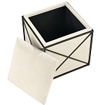 Пуф бежевый с черной металлической рамой Beige Pouf варинант исполнения - 1 | Loft Concept в Саратове