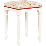 Банкетка одноместная из массива бука бежевая с растительным орнаментом Raffael Beige Floral Banquette варинант исполнения - 1 | Loft Concept в Саратове