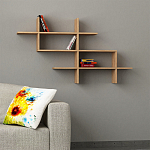 Полка фигурная подвесная цвета древесины HALIC BOOKCASE OAK варинант исполнения - 1 | Loft Concept в Саратове