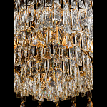 Люстра круглая с хрустальными подвесками на золотистом каркасе Roul Crystal Light варинант исполнения - 5 | Loft Concept в Саратове