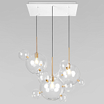 Люстра подвесная 3 лампы с прозрачными стеклянными шарами и золотыми деталями Giopato & Coombes варинант исполнения - 1 | Loft Concept в Саратове