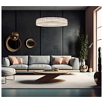 Люстра подвесная круглая из прозрачного хрусталя с корпусом из металла цвета хром Selfsufficient варинант исполнения - 7 | Loft Concept в Саратове