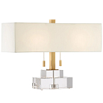 Настольная лампа прямоугольная на прозрачном основании Charm and Luxury варинант исполнения - 2 | Loft Concept в Саратове