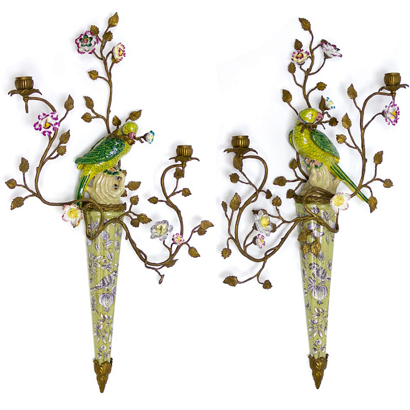 Подсвечник Candlestick Bindweed and Parrot Зеленый Бронза Подсвечник Candlestick Bindweed and Parrot Зеленый Бронза в Саратове | Loft Concept