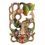 Маска деревянная резная расписная Tropical Paradise варинант исполнения - 3 | Loft Concept в Саратове