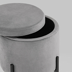 Серый пуф на черных ножках SANJAY варинант исполнения - 3 | Loft Concept в Саратове