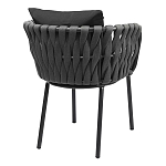 Стул мягкий с декором в виде плетеных лент на спинке и подлокотниках Semicircular Chair Decorated with Ribbons варинант исполнения - 10 | Loft Concept в Саратове