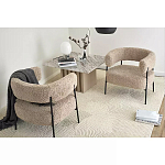 Кресло полукруглое мягкое с буклированной обивкой Armchair with Boucle Upholstery варинант исполнения - 4 | Loft Concept в Саратове