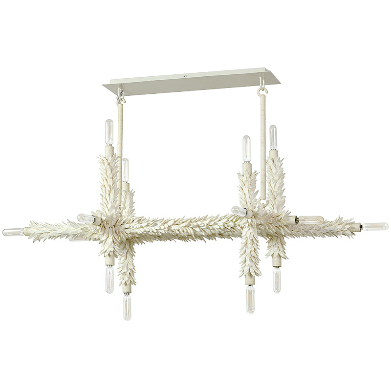 Люстра линейная White Bionic Petals Harmony Linear Chandelier Молочный Белый Люстра линейная White Bionic Petals Harmony Linear Chandelier Молочный Белый в Саратове | Loft Concept