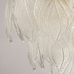 Люстра на цепи с прозрачными стеклянными подвесками в виде листьев Textured Glass Chandelier варинант исполнения - 8 | Loft Concept в Саратове