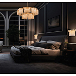 Люстра двухъярусная с текстурными овальными абажурами Splendor Palace Style варинант исполнения - 5 | Loft Concept в Саратове