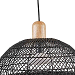 Подвесной светильник с округлым абажуром из черного ротанга Wicker Furniture варинант исполнения - 4 | Loft Concept в Саратове