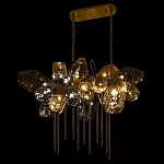 Люстра подвесная с 22-мя гранёными стеклянными плафонами с вертикальными подвесками Gilded Mirage  варинант исполнения - 6 | Loft Concept в Саратове