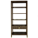 Стеллаж Elsa Dreams Walnut со стеклянными полками и ящиком варинант исполнения - 7 | Loft Concept в Саратове