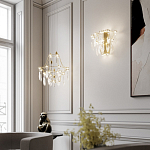 Люстра подвесная из металла с хрустальными подвесками прозрачного цвета Quasar 41 варинант исполнения - 7 | Loft Concept в Саратове