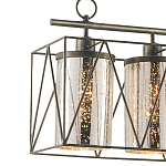 Люстра прямоугольная с 5-ю плафонами из стекла с узором Translucent Pattern варинант исполнения - 1 | Loft Concept в Саратове