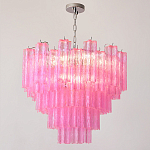 Элитная Люстра Textured Glass Pink Chandelier Ярко Розовое стекло варинант исполнения - 4 | Loft Concept в Саратове