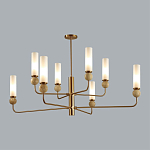 Люстра на штанге с 8-ю цилиндрическими матовыми плафонами и шарами из камня Orb Essence варинант исполнения - 10 | Loft Concept в Саратове