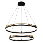 Люстра подвесная с двумя кольцами черного и золотого цвета Ring Horizontal варинант исполнения - 1 | Loft Concept в Саратове