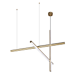 Люстра с 3-мя  пересекающимися цилиндрическими плафонами на тонких тросах Trumpet tube варинант исполнения - 4 | Loft Concept в Саратове