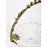 Чаша из прозрачного стекла на ножке с бронзовой ручкой в виде ветки Eden Garden варинант исполнения - 5 | Loft Concept в Саратове