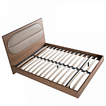 Кровать двуспальная с высоким изголовьем из дерева и подушек из экокожи Modern Look варинант исполнения - 4 | Loft Concept в Саратове