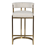 Стул барный букле бежевый с каркасом цвета матовое золото Tactility варинант исполнения - 1 | Loft Concept в Саратове