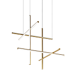 Люстра с 6-ю  пересекающимися цилиндрическими плафонами на тонких тросах Trumpet tube варинант исполнения - 1 | Loft Concept в Саратове