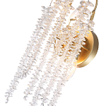 Бра с хрустальными прозрачными подвесками и круглым основанием золотого цвета FAIRYTREE Light варинант исполнения - 2 | Loft Concept в Саратове