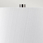 Настольная лампа с круглым фарфоровым основанием ручной работы с покрытием глазурью и белым абажуром из искусственного шелка Elstead Lighting варинант исполнения - 3 | Loft Concept в Саратове