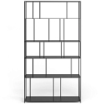 Стеллаж из металла широкий Wide Menzie Metal Rack Black варинант исполнения - 2 | Loft Concept в Саратове