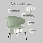 Современное мягкое кресло на металлических ножках Rakush Pistachio варинант исполнения - 9 | Loft Concept в Саратове