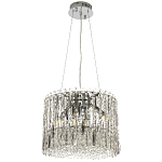 Круглая люстра с металлическими и хрустальными подвесками Bonnay Crystal Chrome Chandelier варинант исполнения - 2 | Loft Concept в Саратове