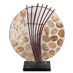 Настольная лампа из перламутра и дерева на подставке Indonesian Shell варинант исполнения - 1 | Loft Concept в Саратове