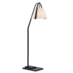 Торшер с черным каркасом и белым тканевым абажуром в форме конуса Stylish Solution варинант исполнения - 1 | Loft Concept в Саратове