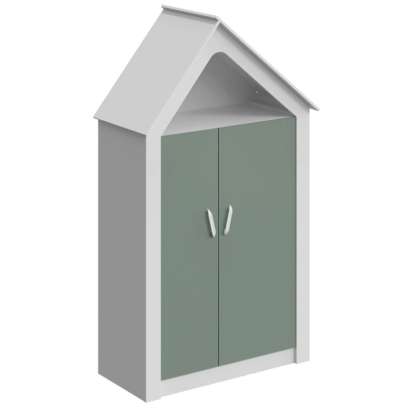Шкаф в детскую Tiny Town Wardrobe Белый Зеленый шалфей Розовый Древесина Шкаф в детскую Tiny Town Wardrobe Белый Зеленый шалфей Розовый Древесина в Саратове | Loft Concept