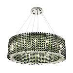 Круглая люстра с хрустальными подвесками Crystal Art Chrome Green Chandelier 12 варинант исполнения - 1 | Loft Concept в Саратове
