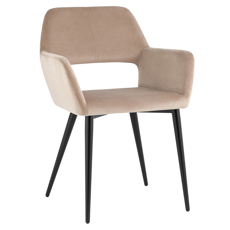 Стул с подлокотниками бежевый NEASAN STOOL Бежевый Черный Стул с подлокотниками бежевый NEASAN STOOL Бежевый Черный в Саратове | Loft Concept