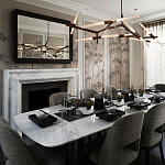 Обои ручная роспись Distant Bamboo Special Colourway on Lead Grey dyed silk варинант исполнения - 1 | Loft Concept в Саратове