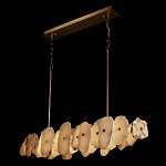 Подвесной светильник с фигурными элементами из белого алебастра Cryptocrystalline Stone варинант исполнения - 6 | Loft Concept в Саратове