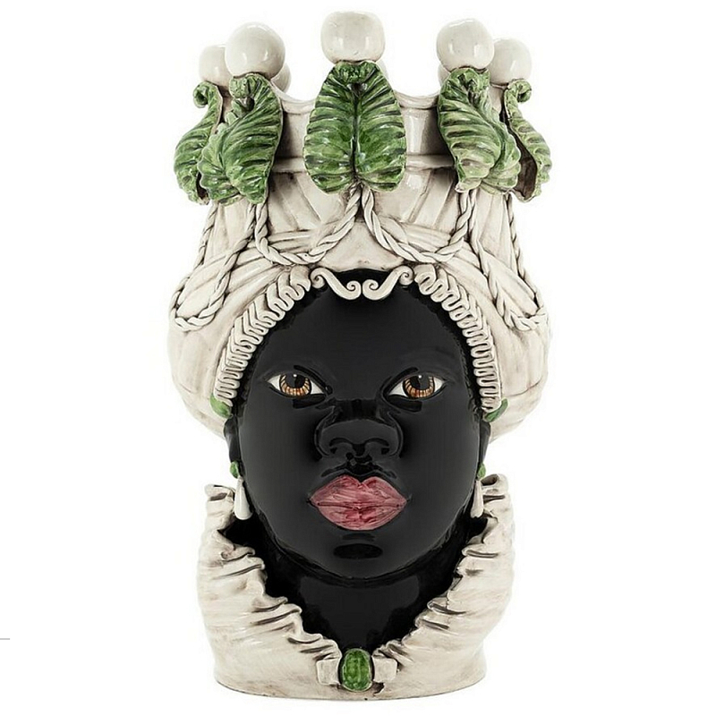 Ваза Abhika Vase Moro Lady Big With Candleholderr dark green Мульти в Саратове | Loft Concept 