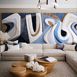 Арт-объект ручной работы Blue Abstraction из 4-х панелей варинант исполнения - 1 | Loft Concept в Саратове