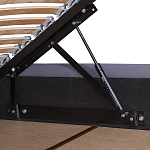 Кровать двуспальная серая с основанием из массива дерева с мягким изголовьем Velour Beds варинант исполнения - 3 | Loft Concept в Саратове