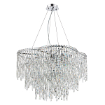 Люстра подвесная с хрустальными подвесками и металлическим основанием цвета Хром Ludivine Lighting варинант исполнения - 1 | Loft Concept в Саратове